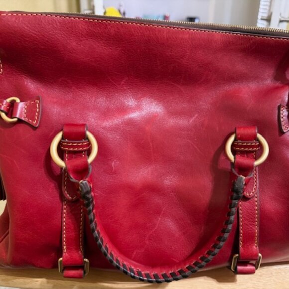 Large Florentine Red Dooney & Bourke Satchel - Picture 3 of 10